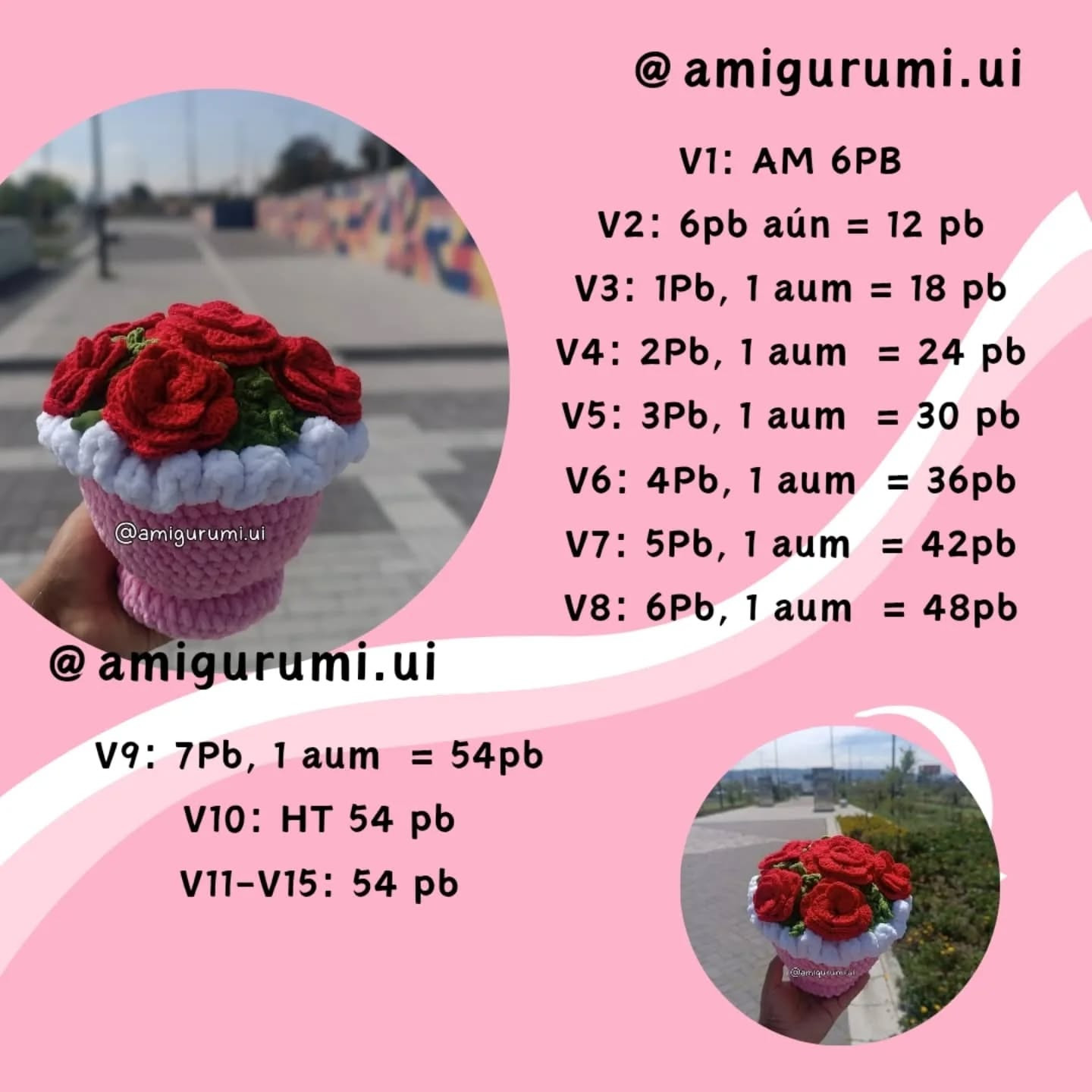 Crochet Pattern for Beautiful Rose Bouquet Basket