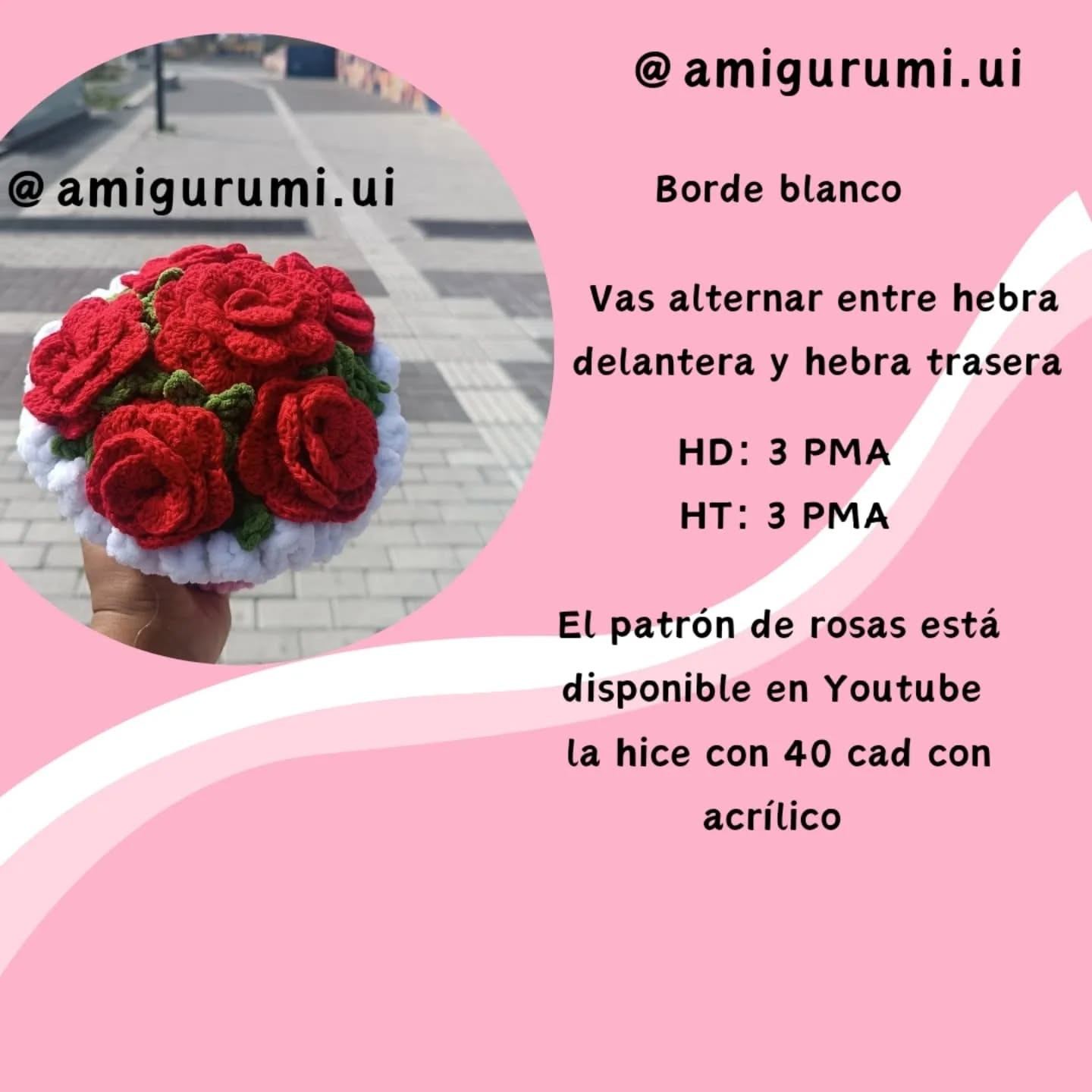 Crochet Pattern for Beautiful Rose Bouquet Basket