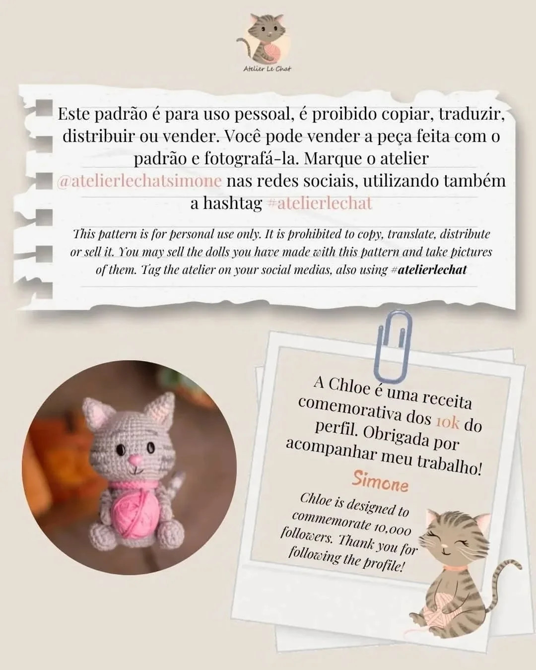 Crochet Pattern for Chloe the Cat Amigurumi
