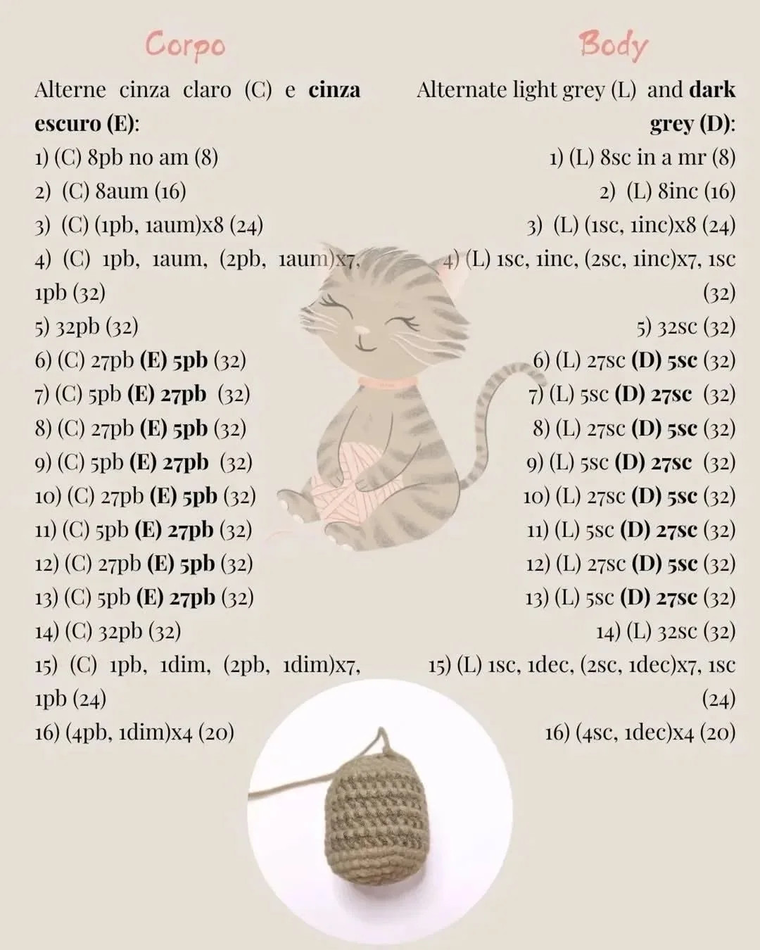 Crochet Pattern for Chloe the Cat Amigurumi