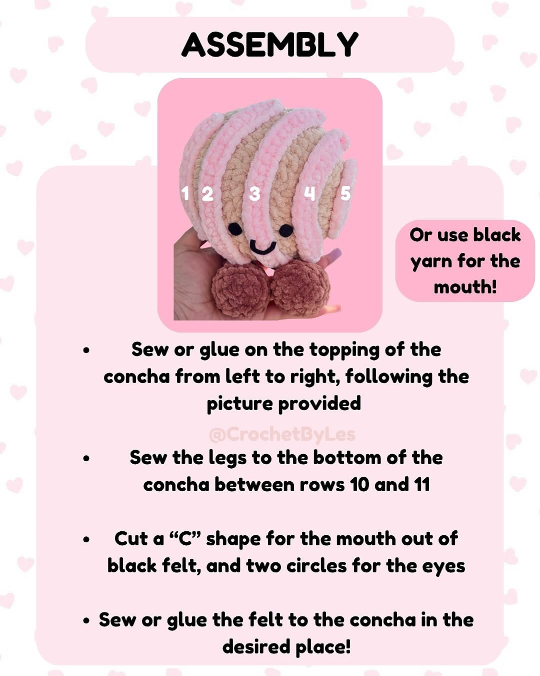 Crochet Pattern for Cute Concha JellyCat Plushie
