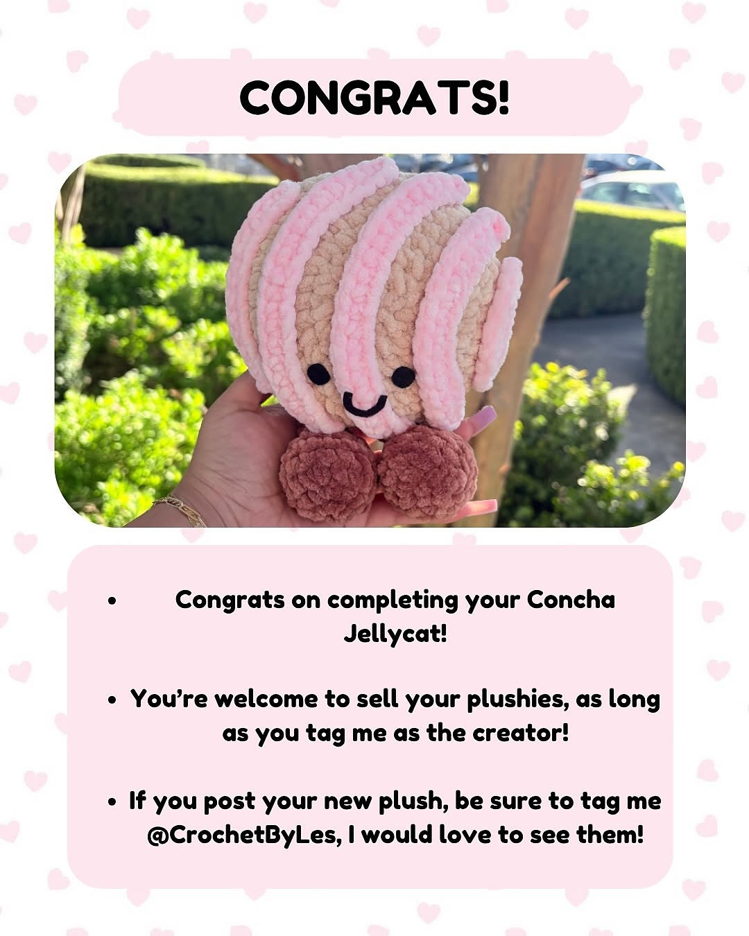Crochet Pattern for Cute Concha JellyCat Plushie