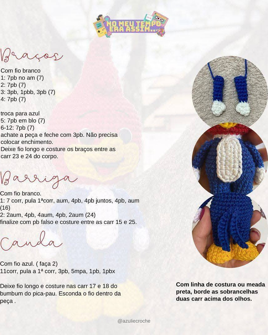 Crochet Pattern for Cute Red Bird Amigurumi Toy
