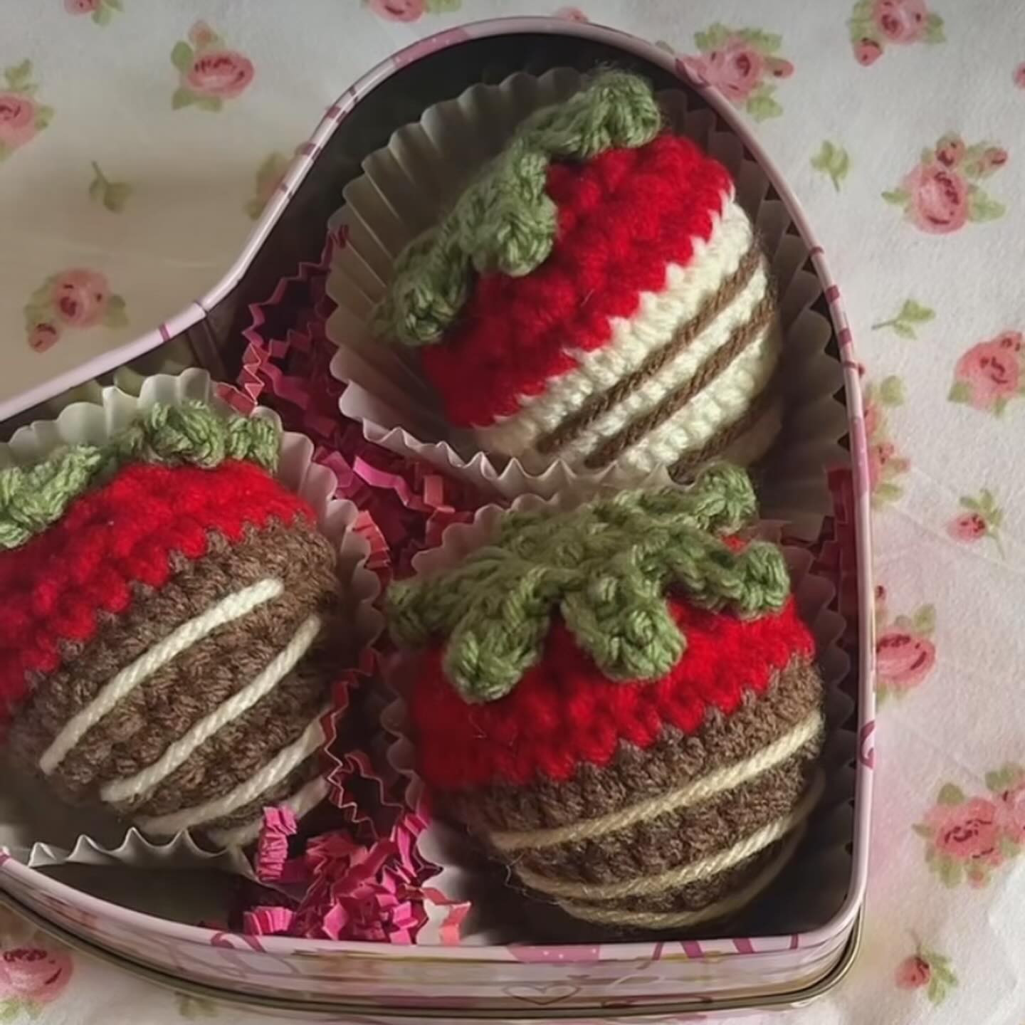 Crochet Pattern for Delicious Chocolate Covered Strawberries