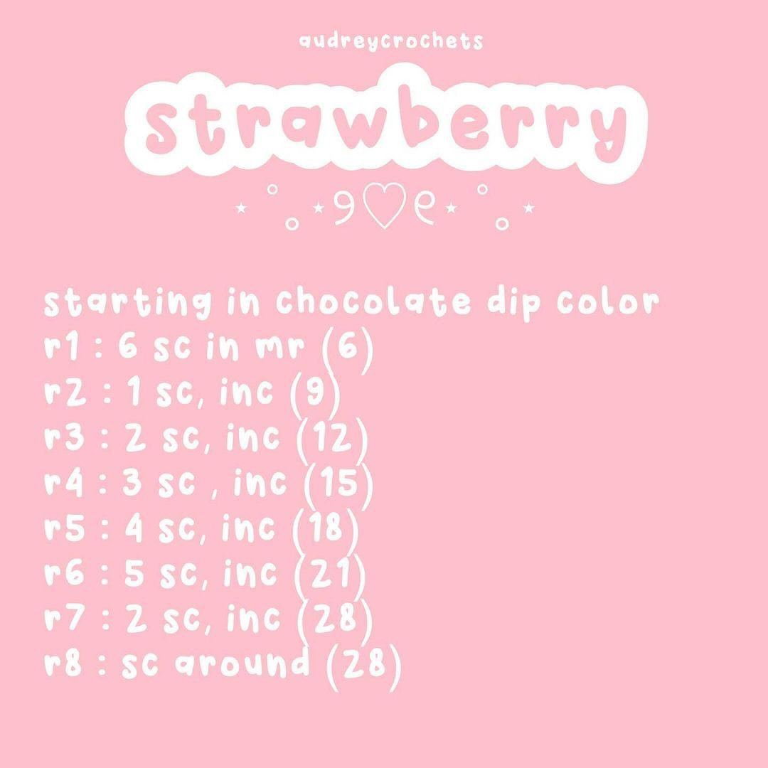 Crochet Pattern for Delicious Chocolate Covered Strawberries