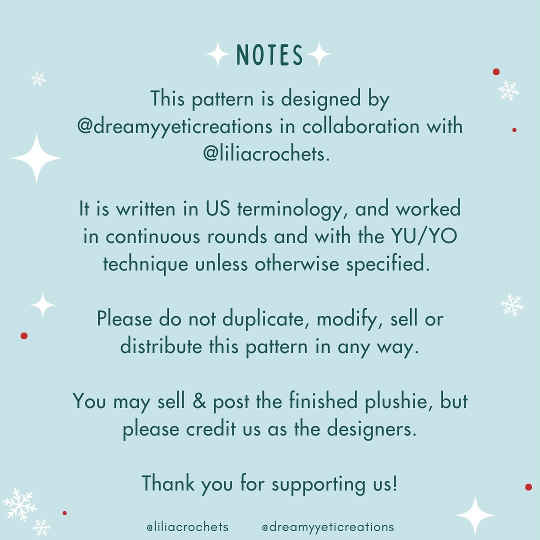 Crochet Pattern for Festive Yeti Ornaments - Day 5