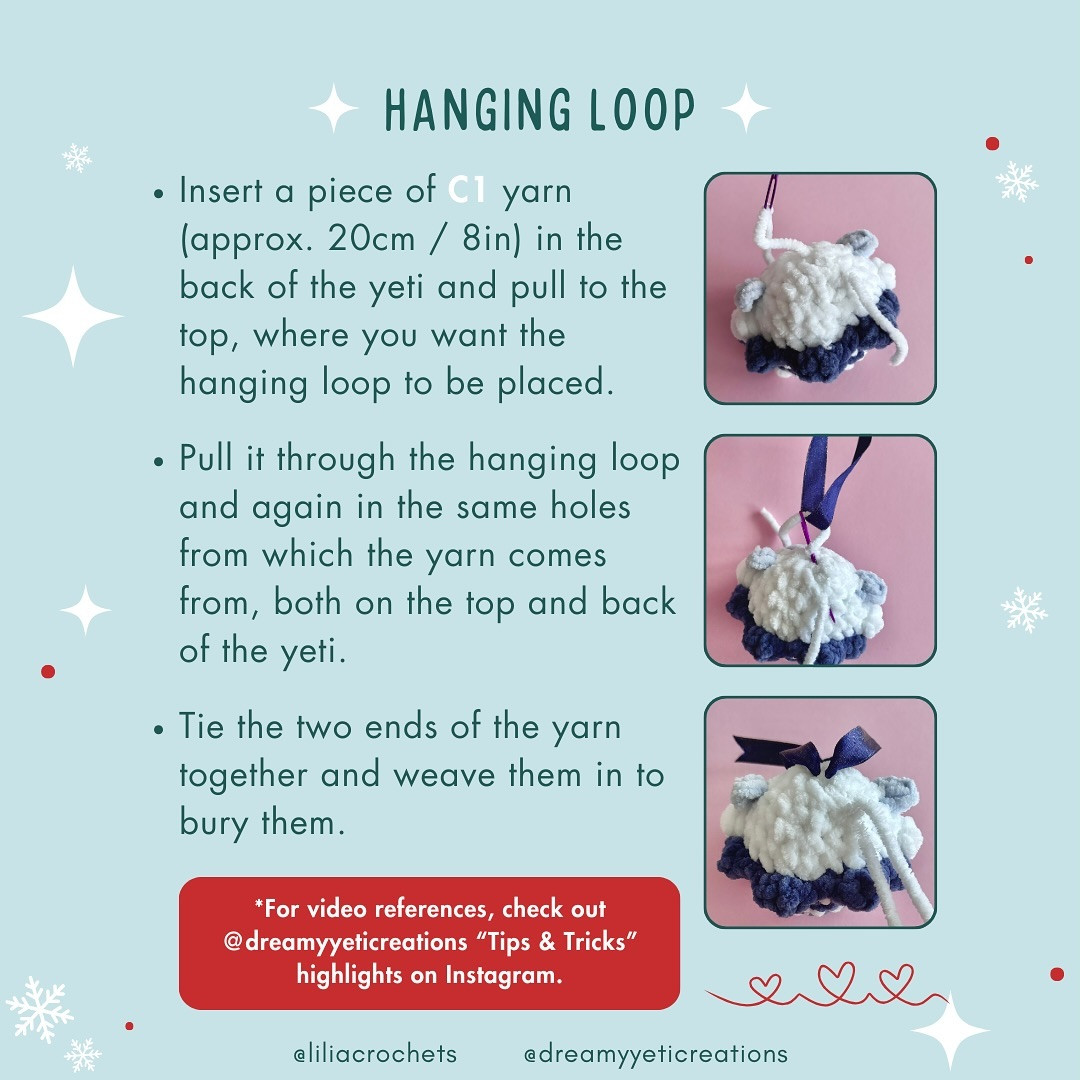 Crochet Pattern for Festive Yeti Ornaments - Day 5