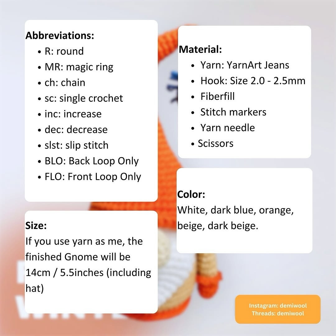 Crochet Pattern for Halloween Gnome with Spider Decoration
