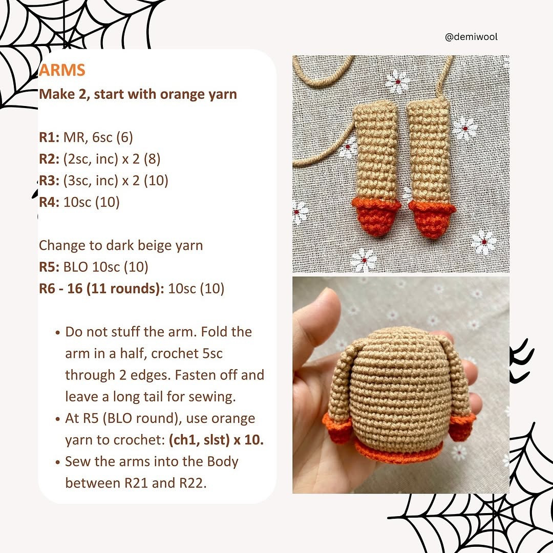 Crochet Pattern for Halloween Gnome with Spider Decoration