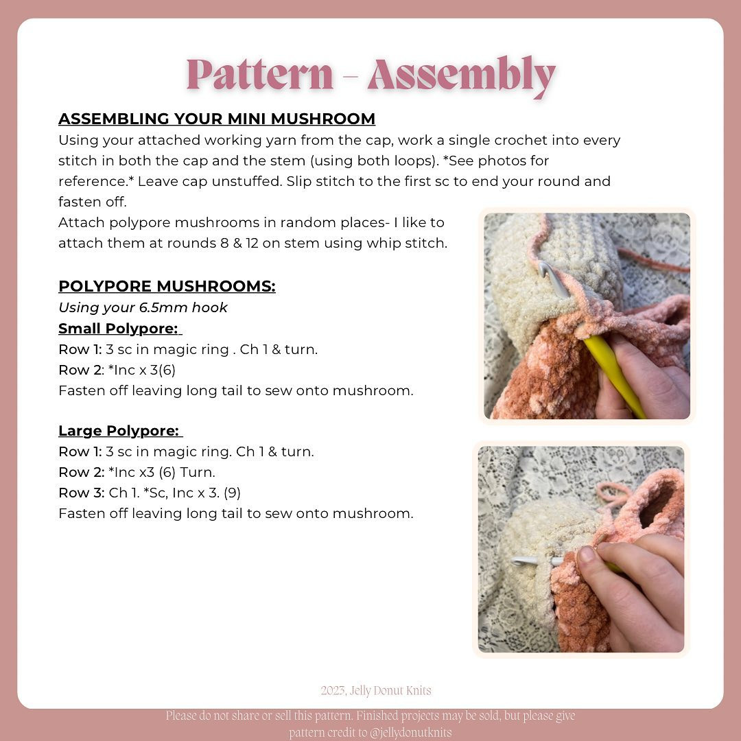 Crochet Pattern for Mini Mina the Mushroom Plushie