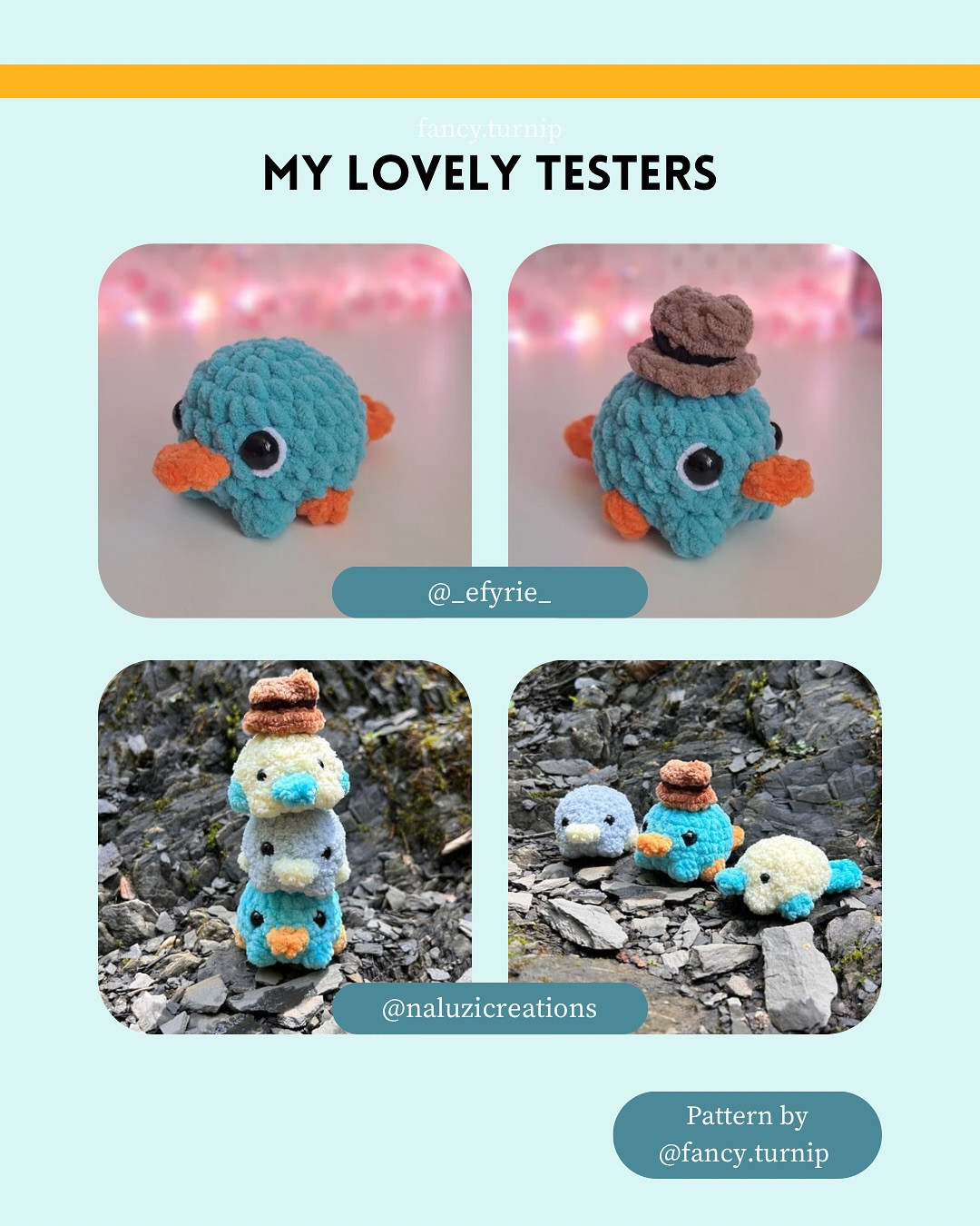 Crochet Pattern for Perry the Tiny Platypus Amigurumi