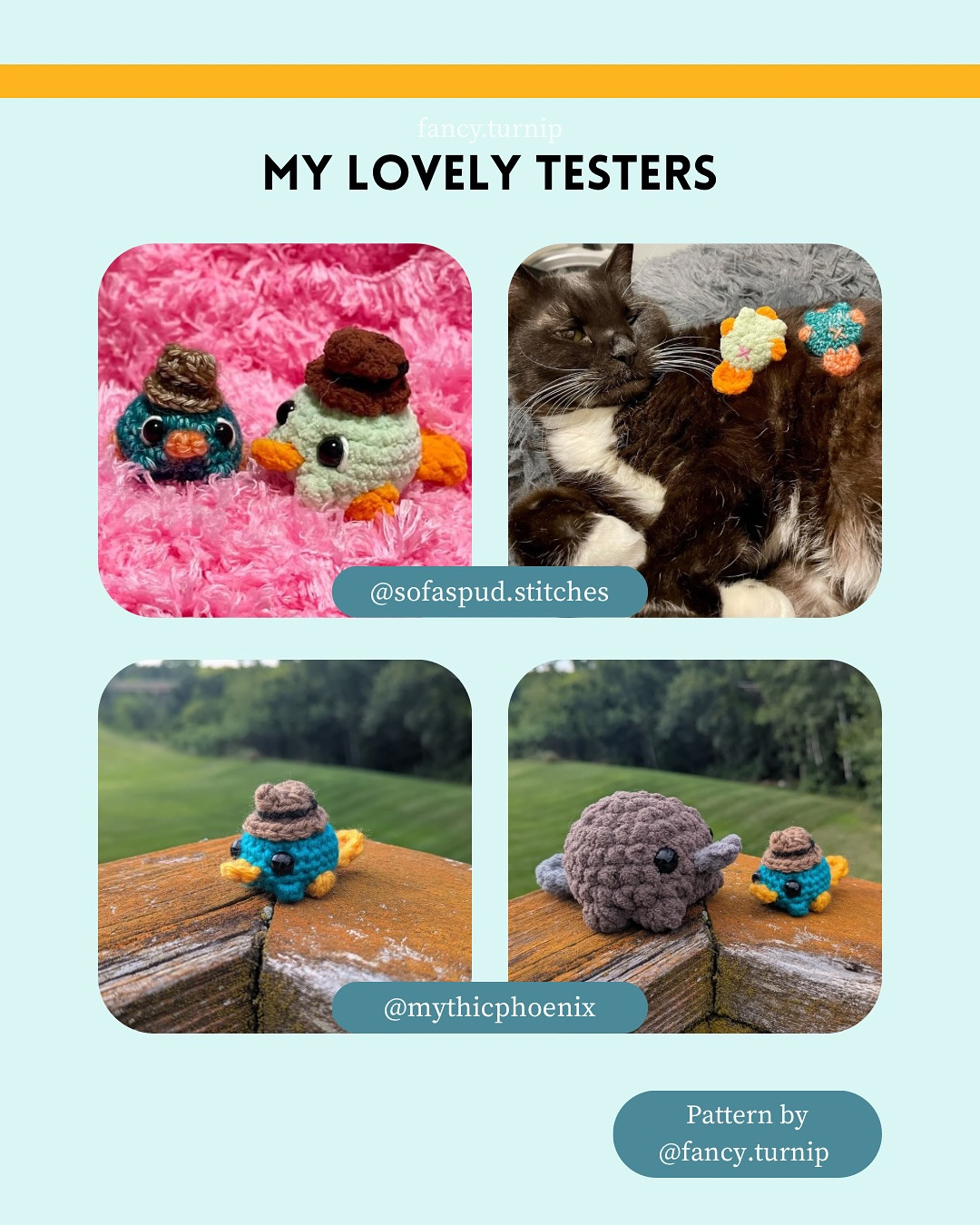Crochet Pattern for Perry the Tiny Platypus Amigurumi