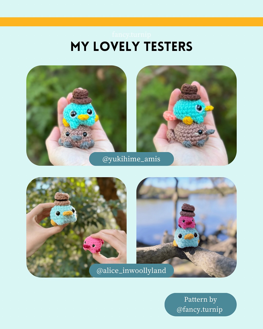 Crochet Pattern for Perry the Tiny Platypus Amigurumi