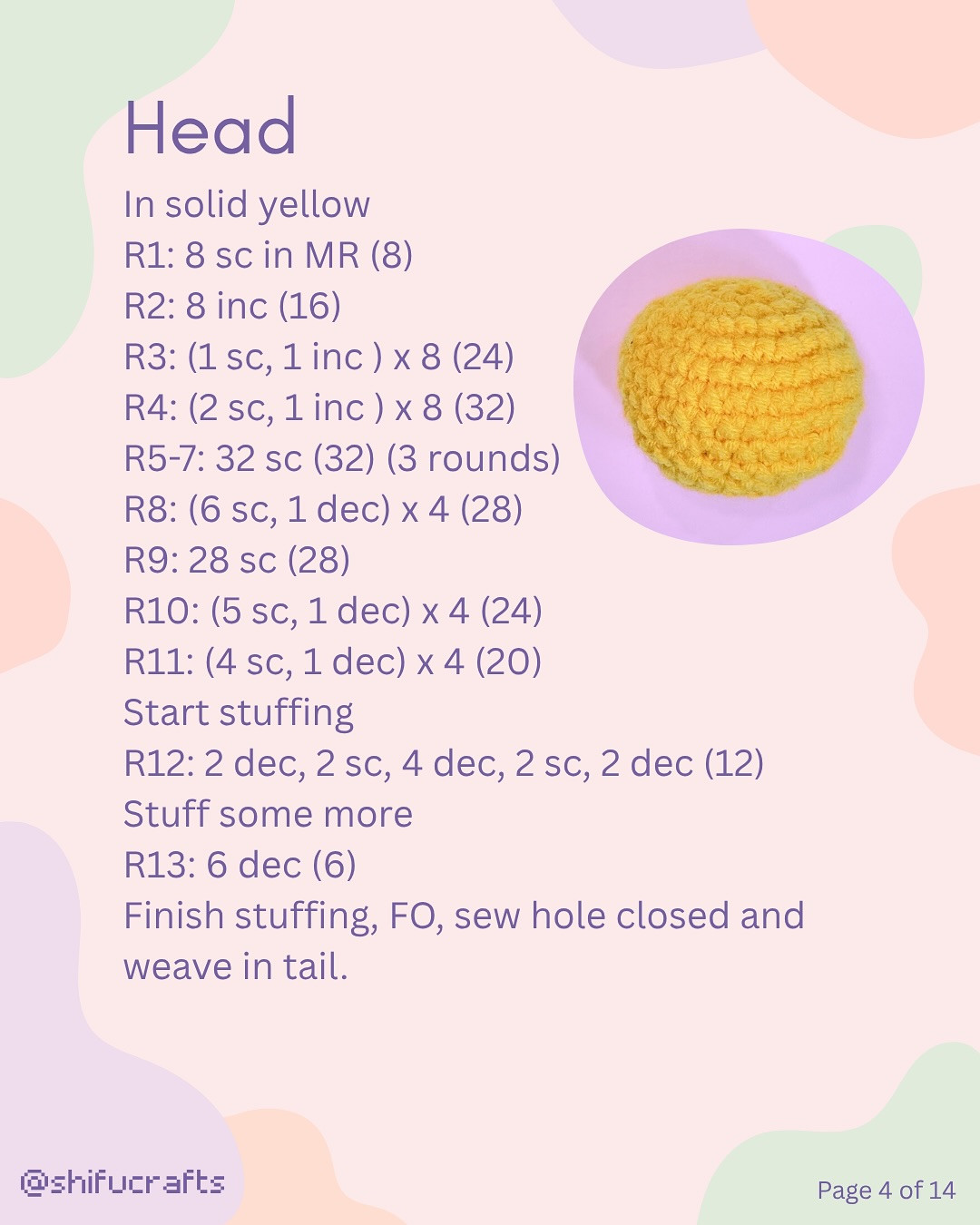 Crochet Pattern for Sleepy Psyduck Amigurumi