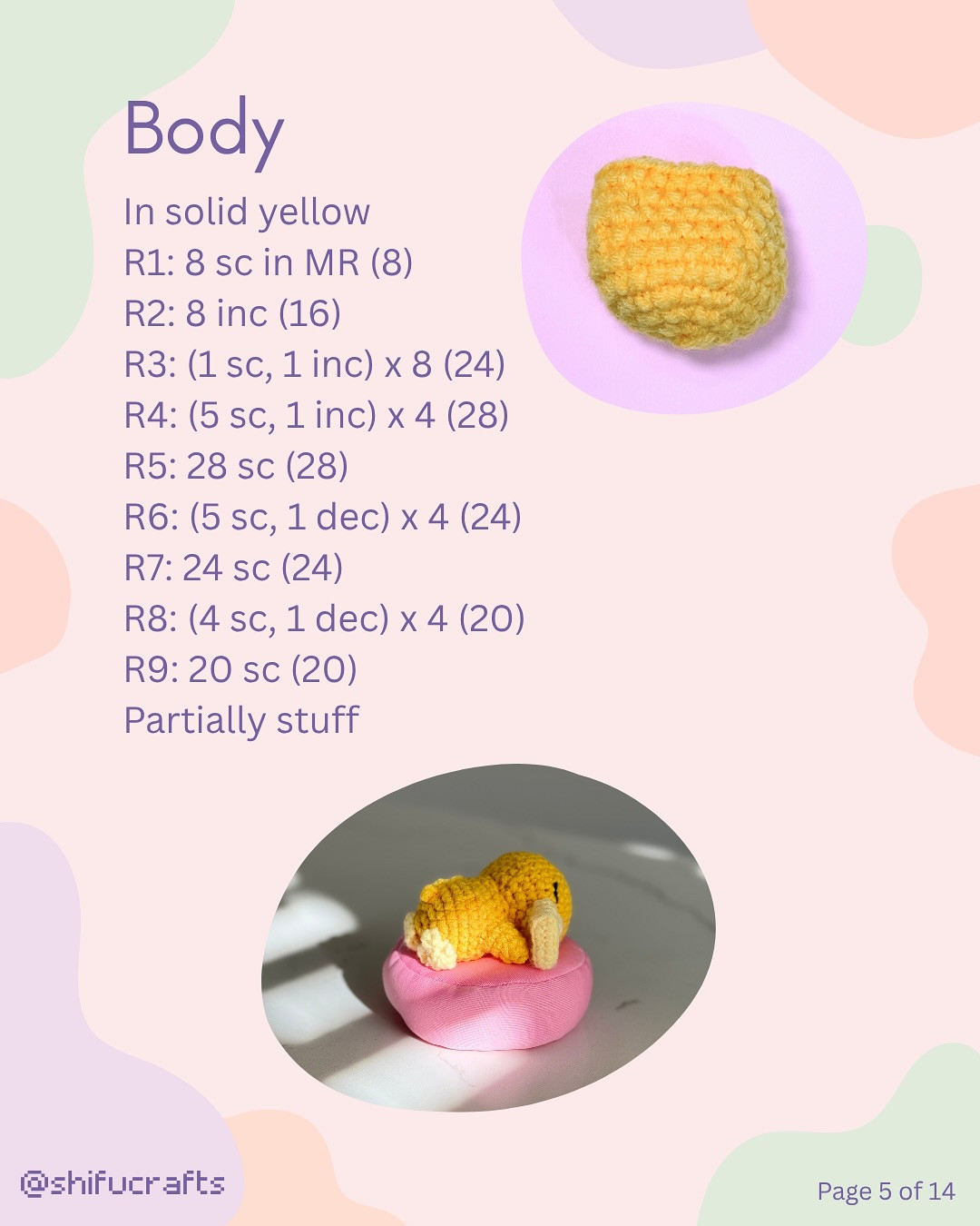 Crochet Pattern for Sleepy Psyduck Amigurumi