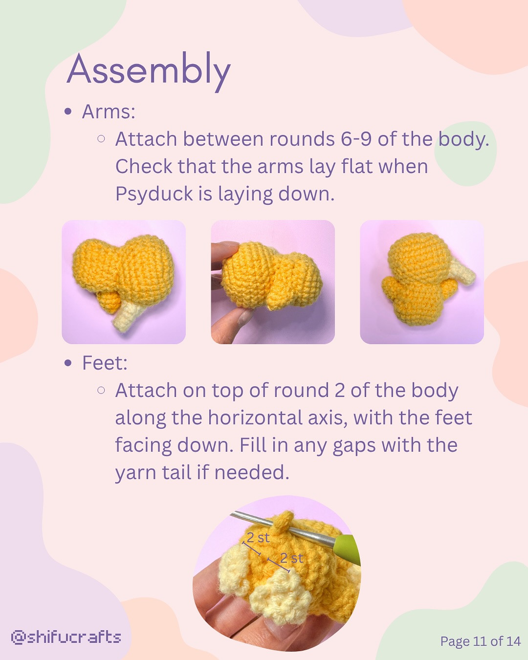 Crochet Pattern for Sleepy Psyduck Amigurumi