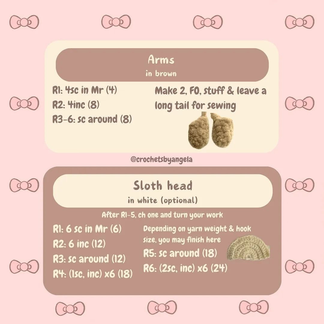 Crochet Pattern for Sleepy Sloth Hello Kitty Amigurumi