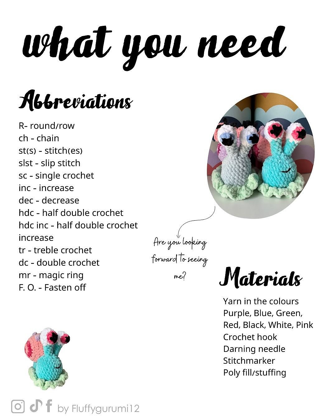 Crochet Pattern for SpongeBob's Pet Gary Amigurumi Toy
