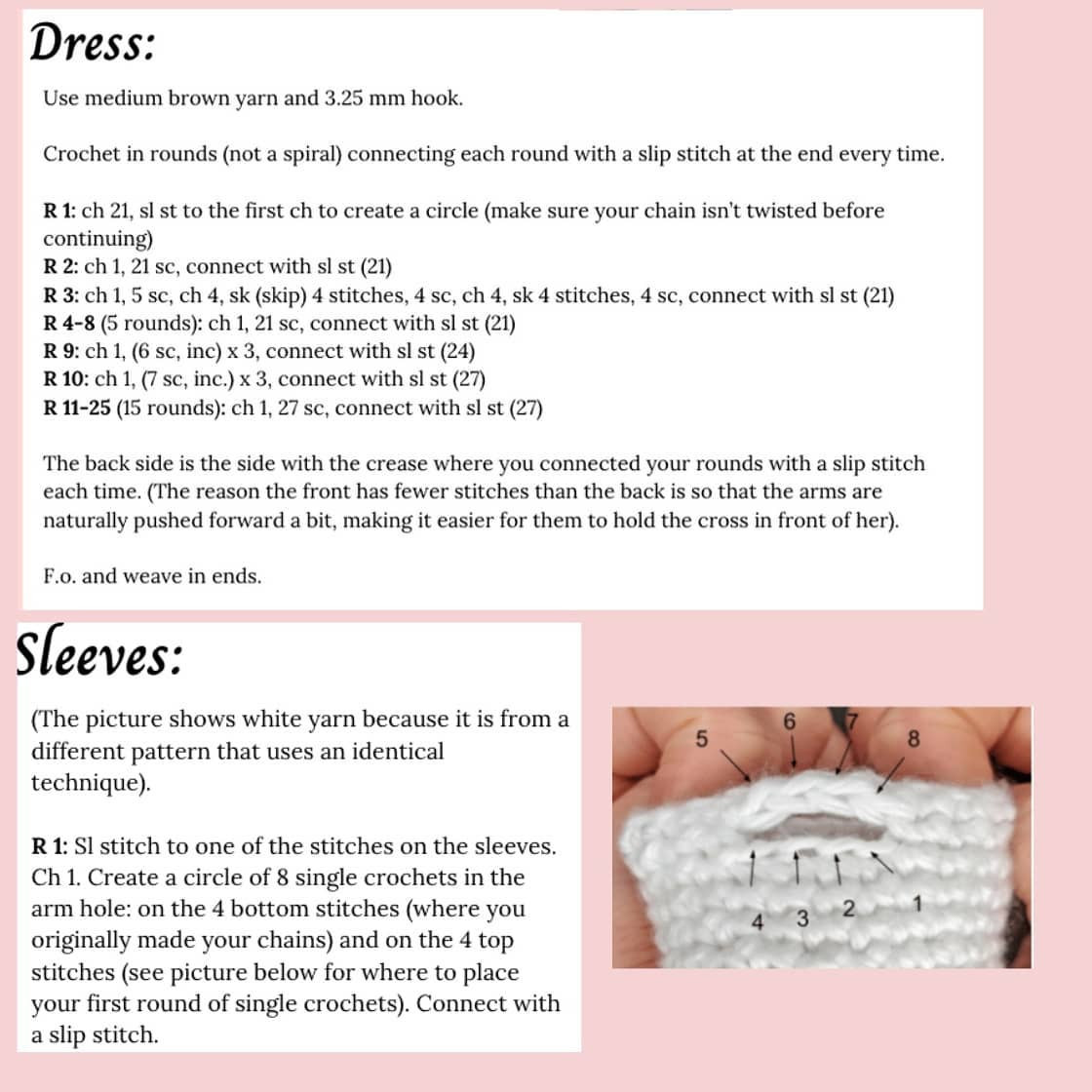 Crochet Pattern for St. Therese of Lisieux Doll Surrounded by Roses