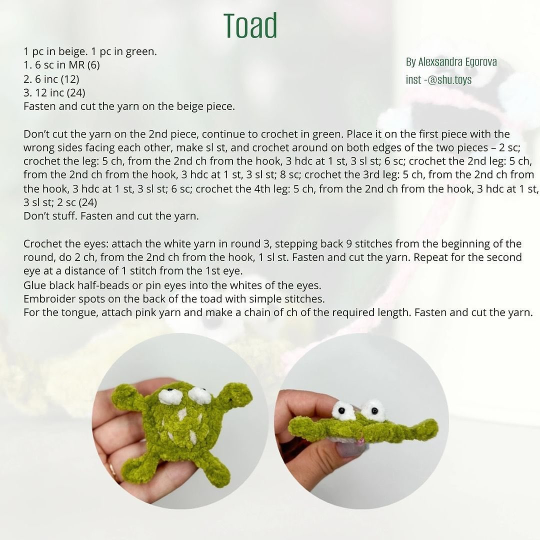 Crochet Pattern for Toad-Flycatcher: Fun and Easy DIY Project