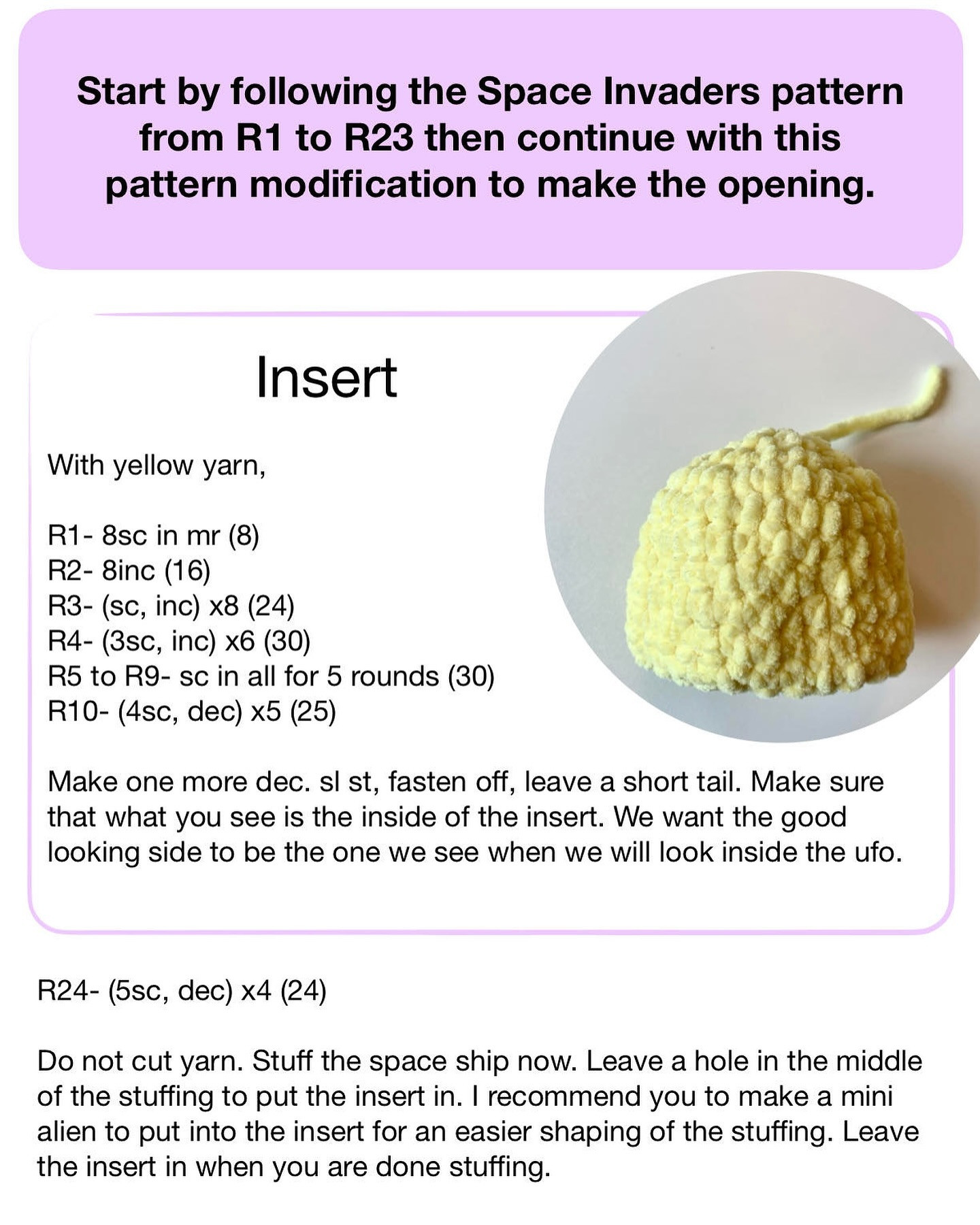 Crochet Pattern Inspired by Space Invaders Modification