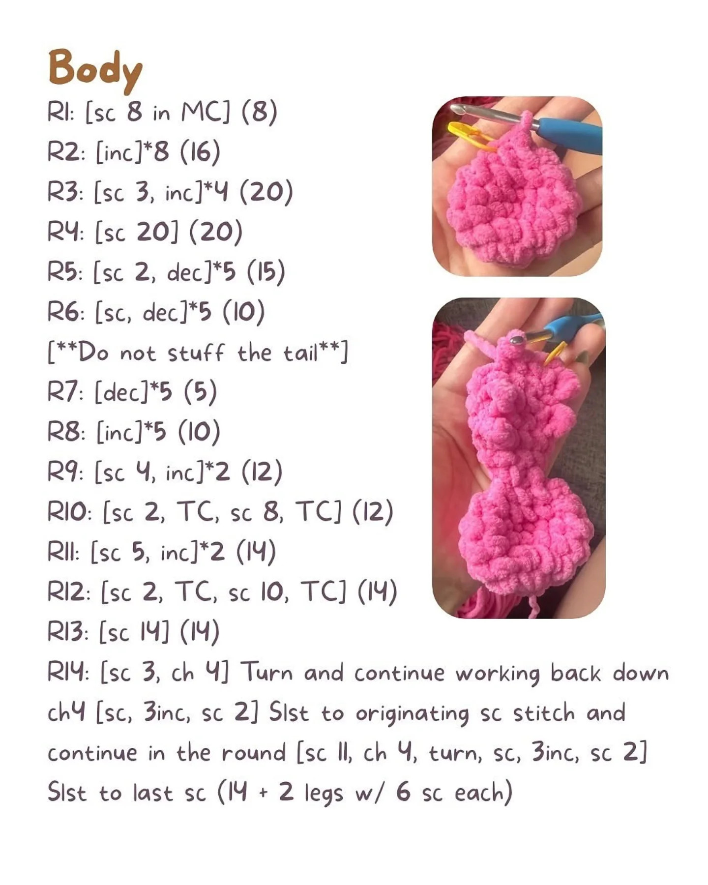 Crochet Pattern: No Sew Skrimp Skampi Plush Toy