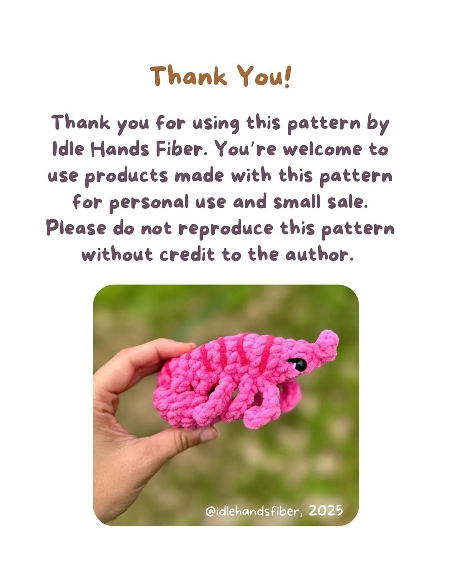 Crochet Pattern: No Sew Skrimp Skampi Plush Toy