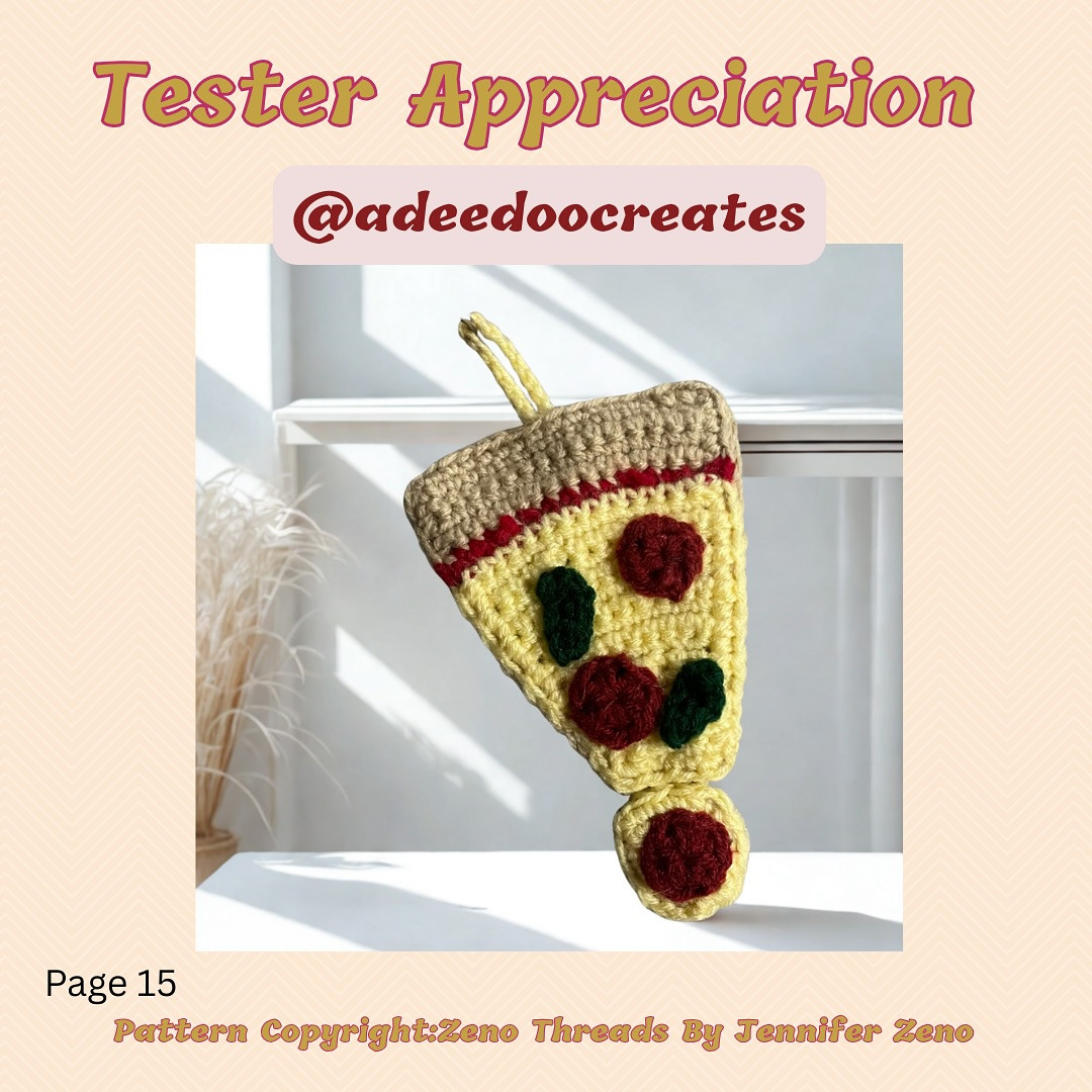 Crochet Pizza Key Cover Bag Charm Free Pattern and Tutorial