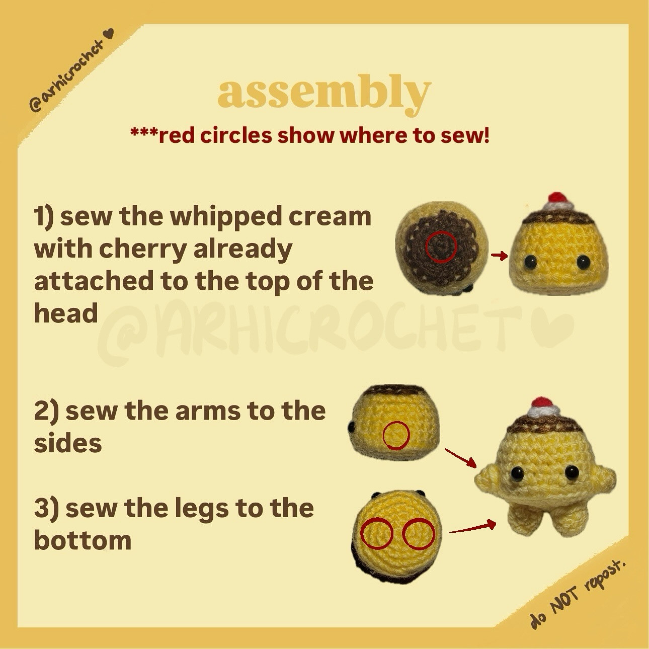 Crochet Pudding Keychain Pattern - Free and Easy Tutorial