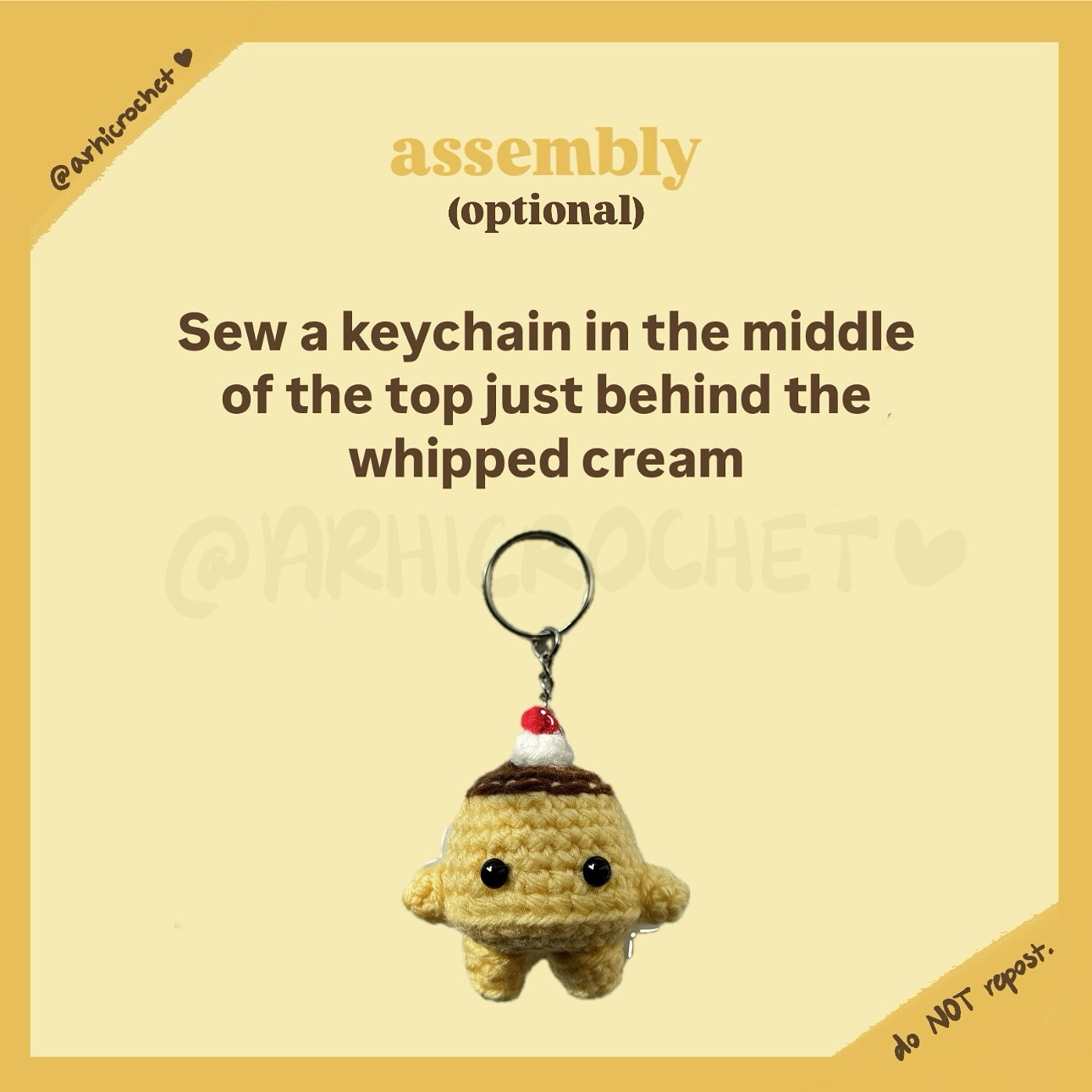 Crochet Pudding Keychain Pattern - Free and Easy Tutorial
