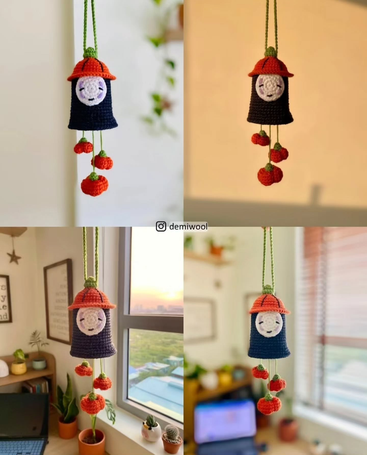 Crochet Pumpkin No-Face Chime Free Pattern