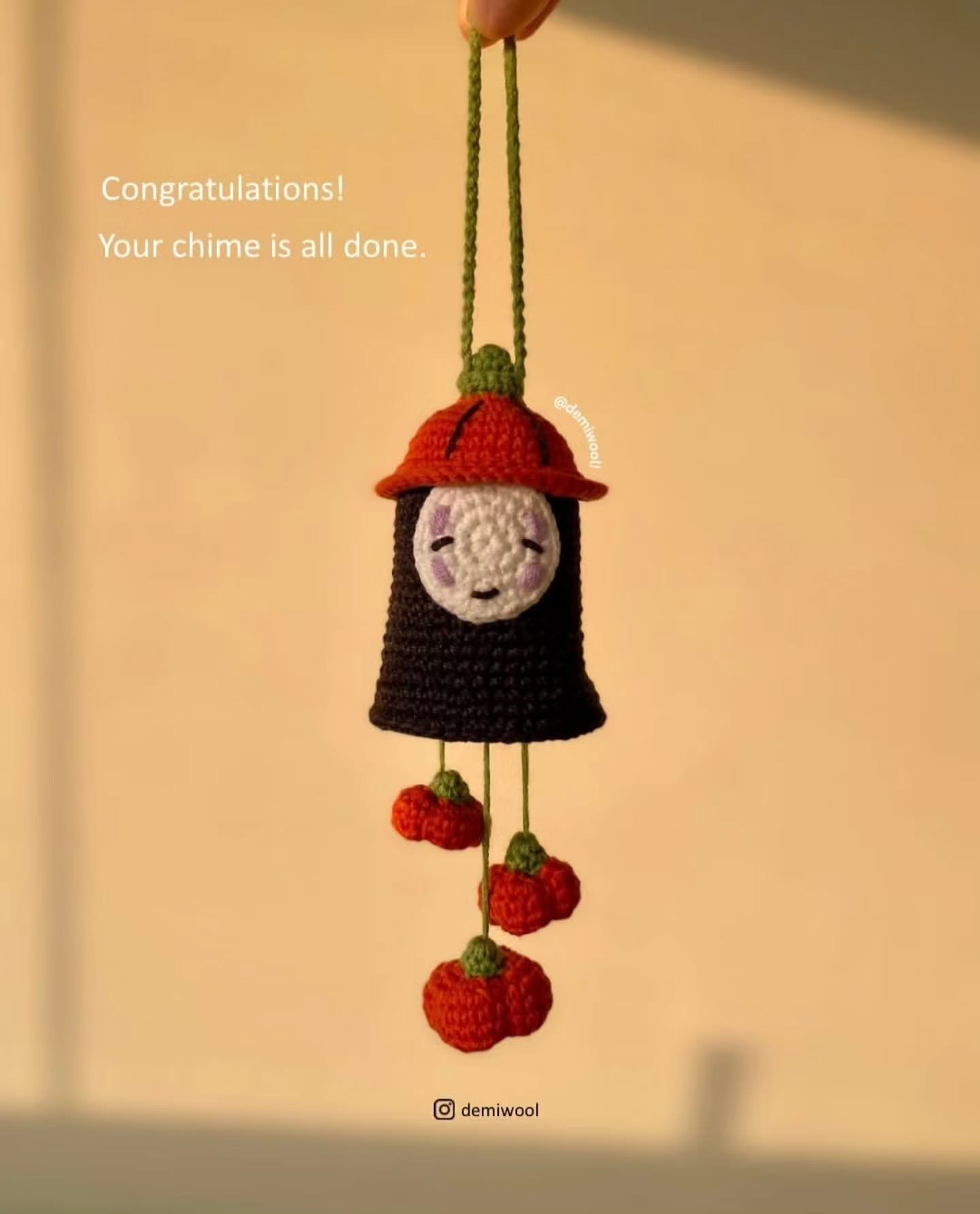 Crochet Pumpkin No-Face Chime Free Pattern