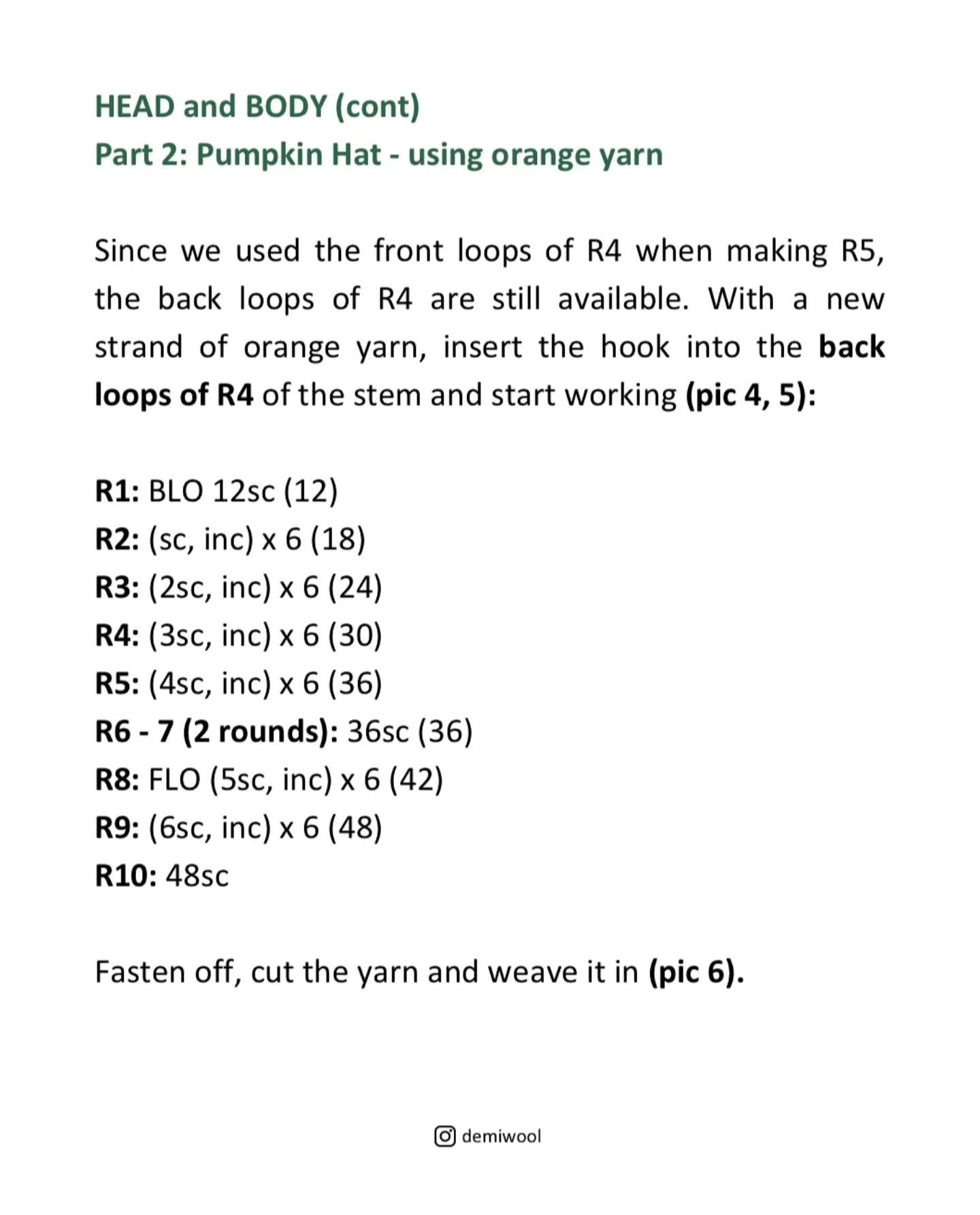 Crochet Pumpkin No-Face Chime Free Pattern
