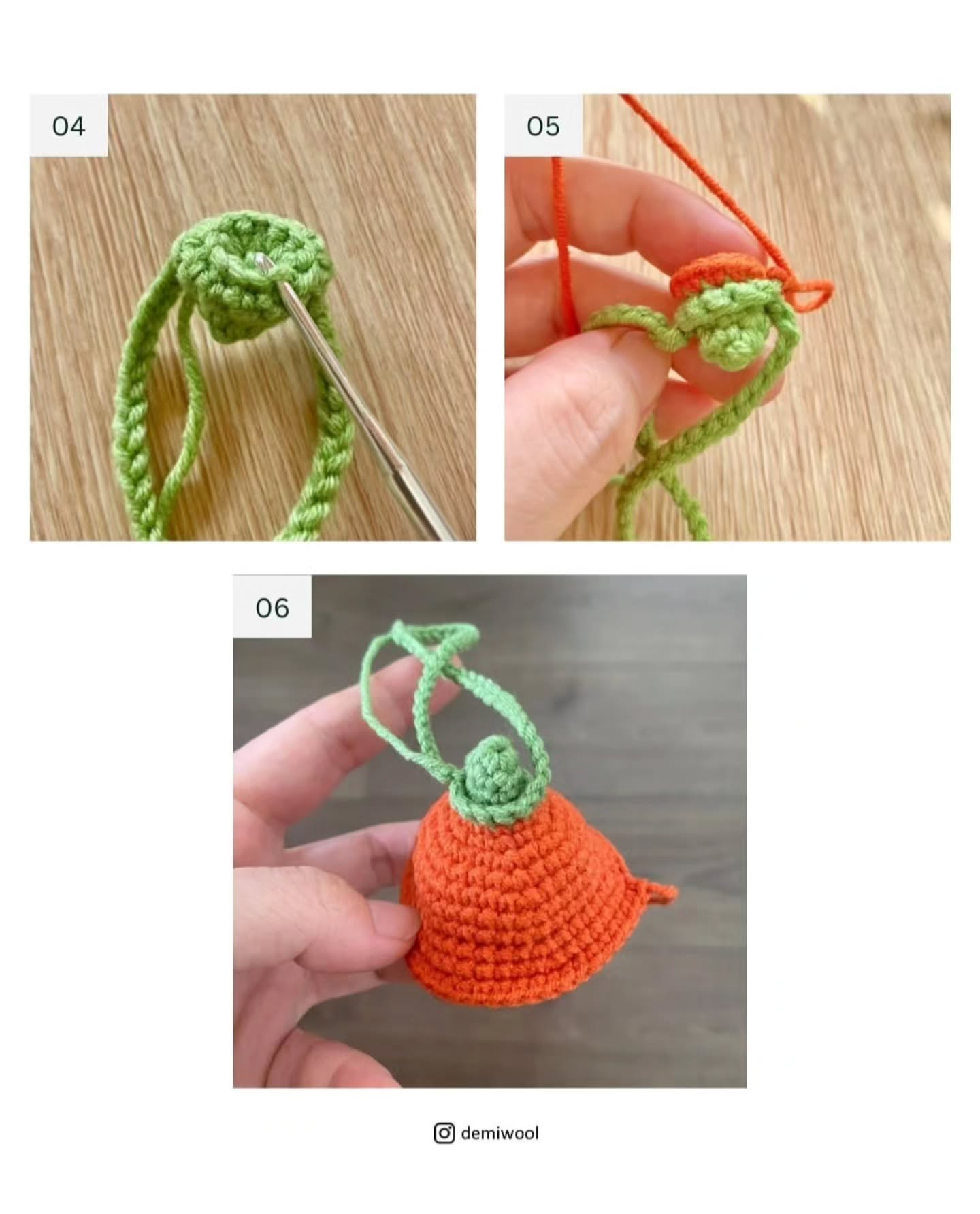 Crochet Pumpkin No-Face Chime Free Pattern