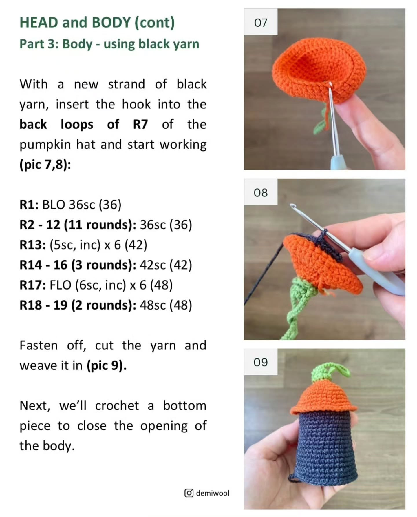 Crochet Pumpkin No-Face Chime Free Pattern