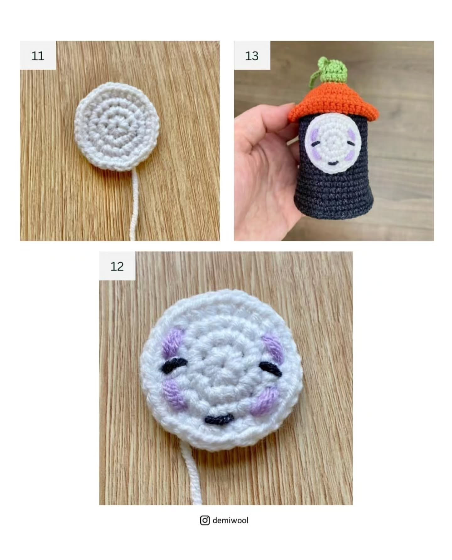 Crochet Pumpkin No-Face Chime Free Pattern