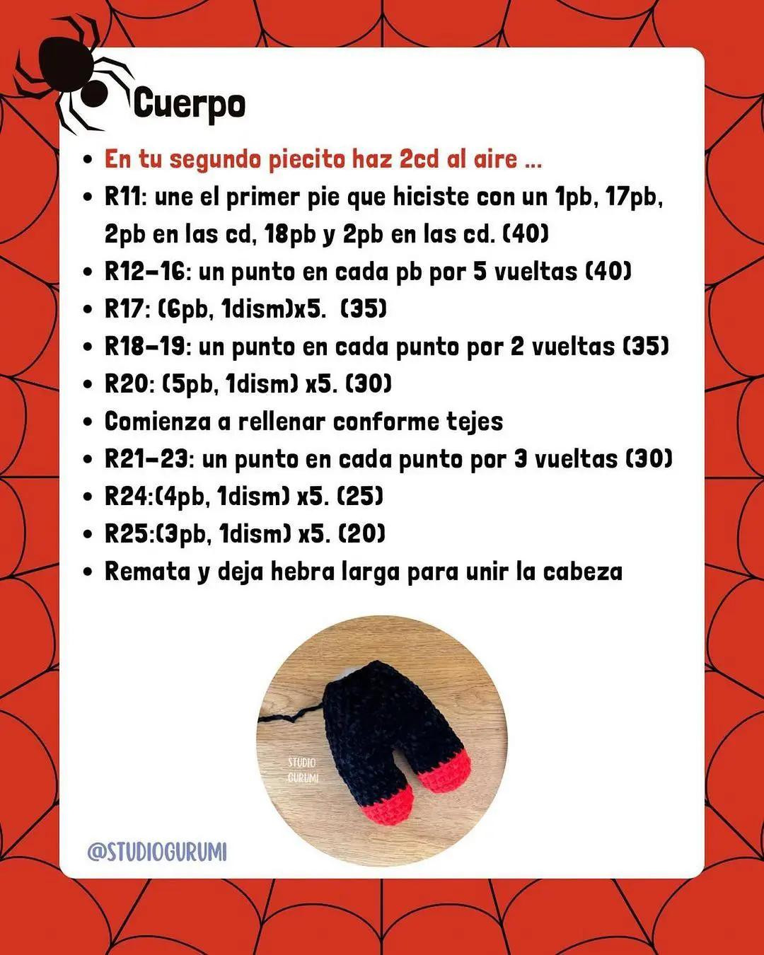 Crochet Spider Pattern with Materials and Abbreviations
