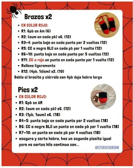 Crochet Spider Pattern with Materials and Abbreviations