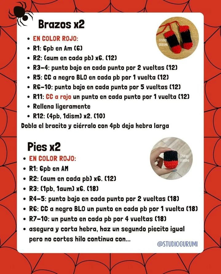 Crochet Spider Pattern with Materials and Abbreviations