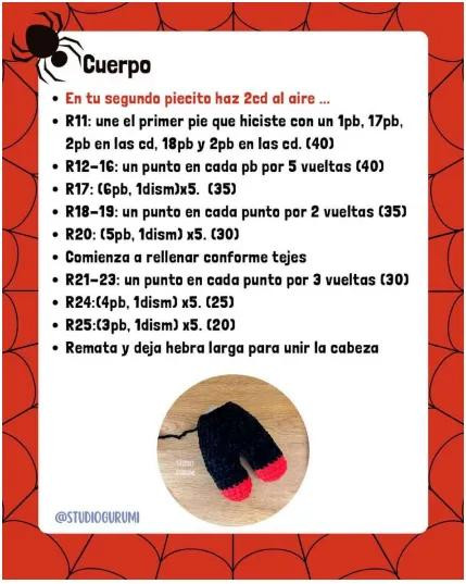 Crochet Spider Pattern with Materials and Abbreviations