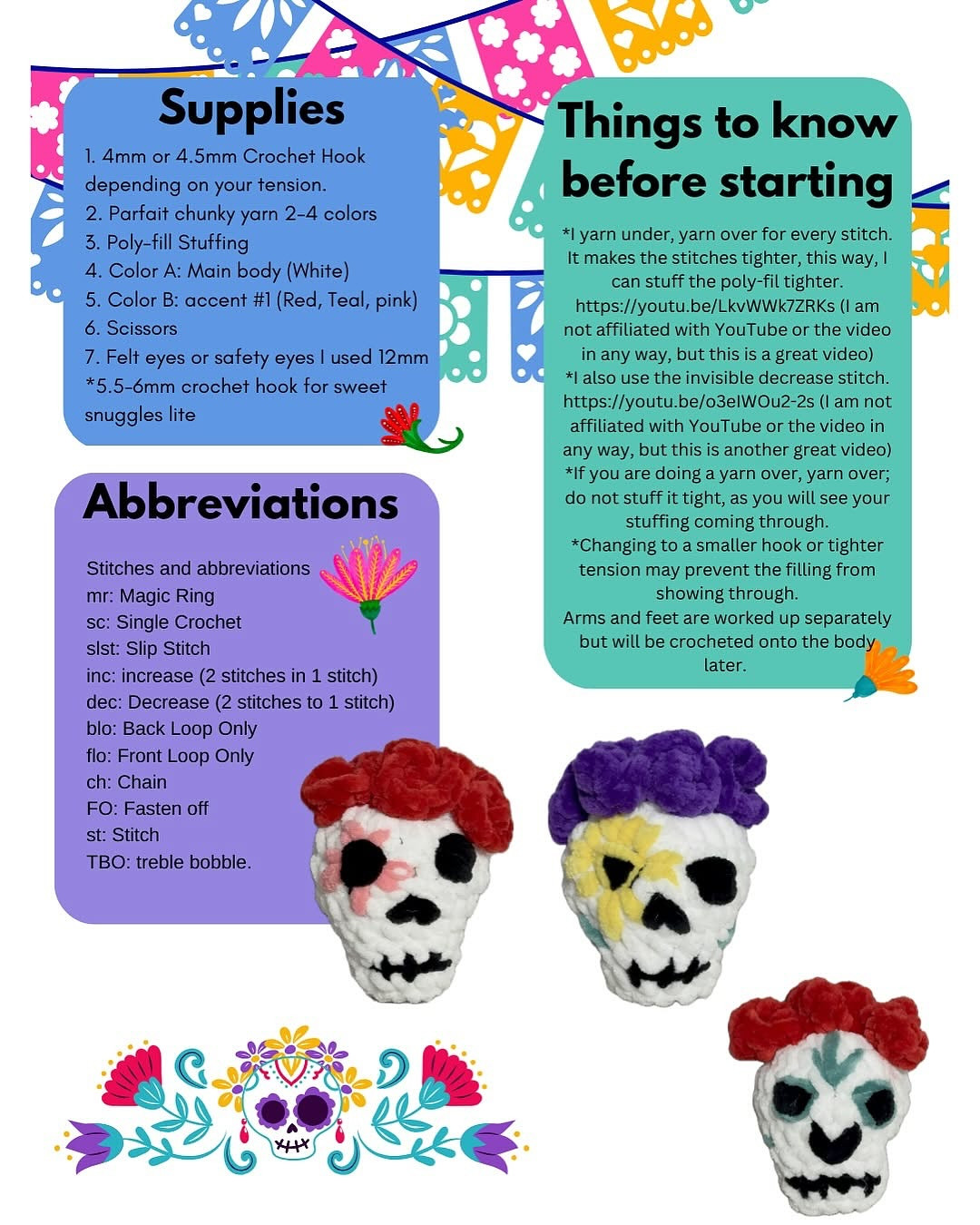 Crochet Sugar Skull Patterns for Día de Muertos Celebration