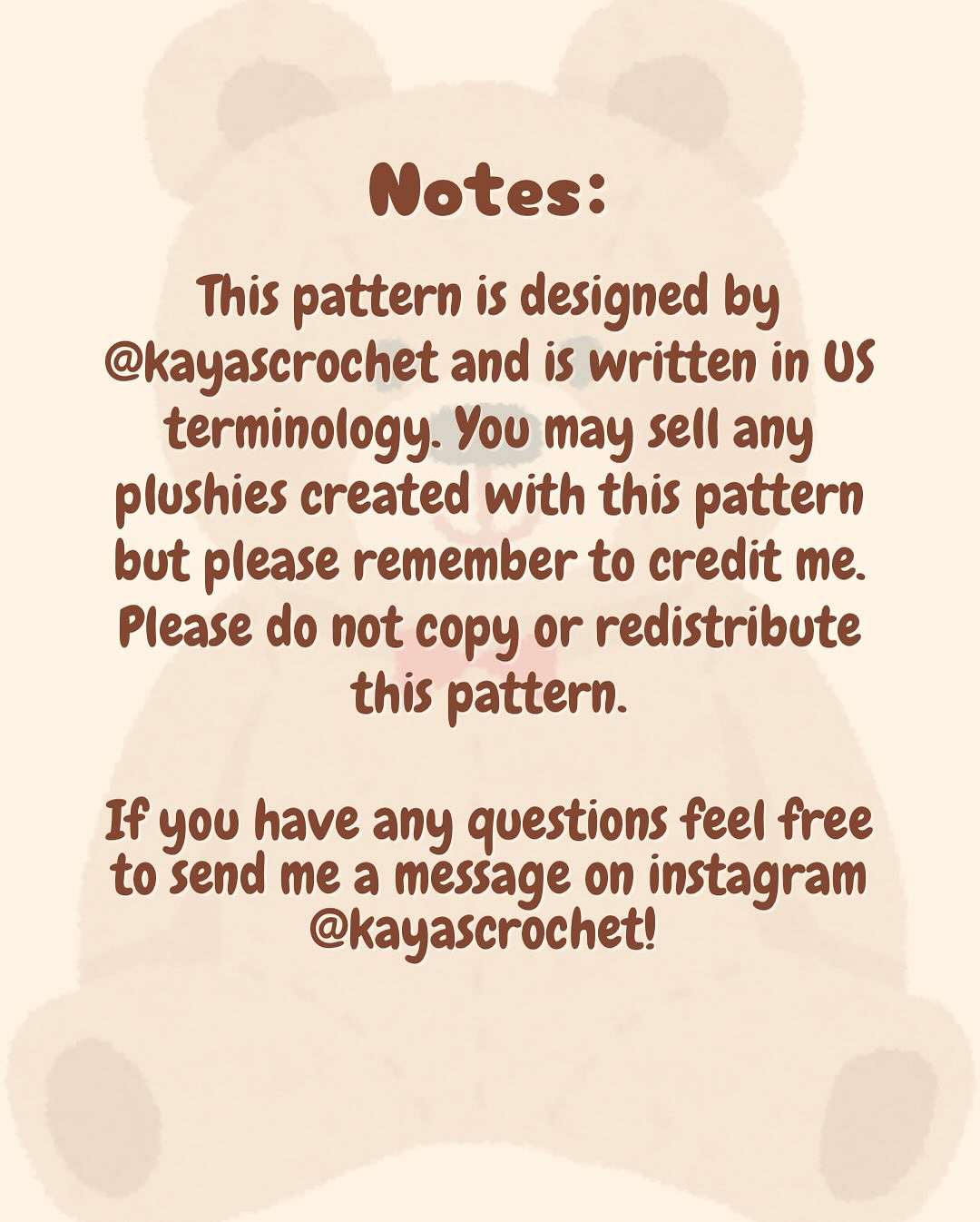 Crochet Teddy Bear Pattern for Beginners - Free and Easy