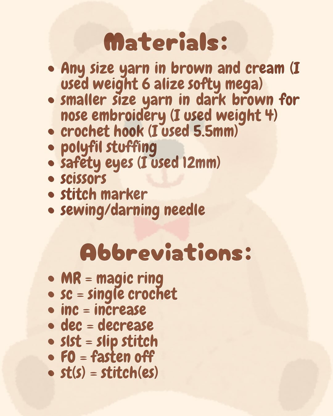 Crochet Teddy Bear Pattern for Beginners - Free and Easy