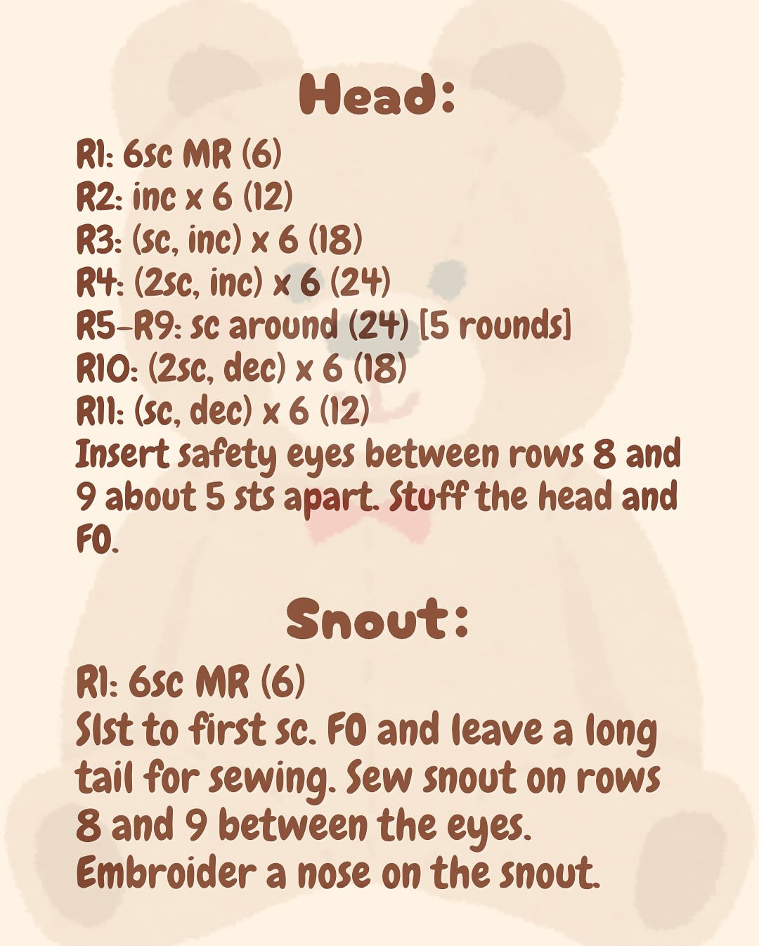 Crochet Teddy Bear Pattern for Beginners - Free and Easy