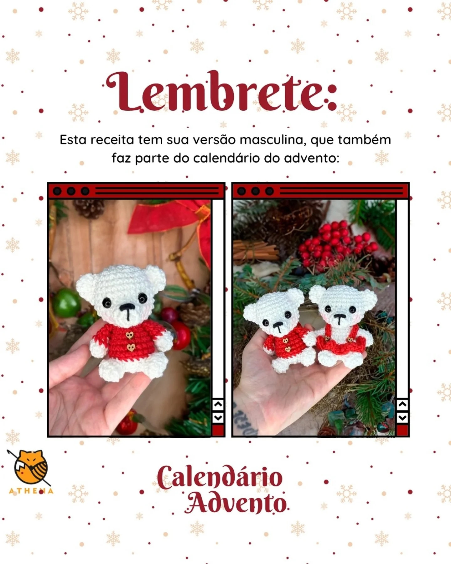 Crochet Teddy Bear Pattern for Christmas Advent Calendar