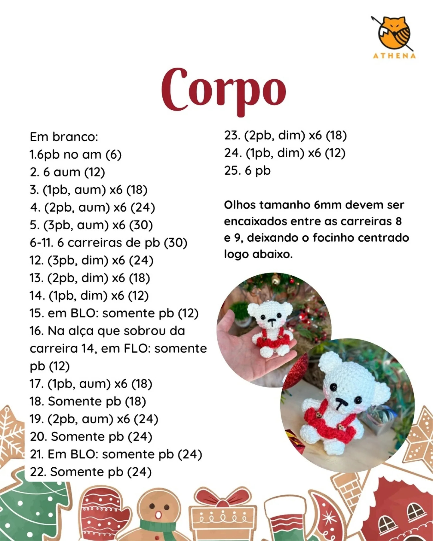 Crochet Teddy Bear Pattern for Christmas Advent Calendar