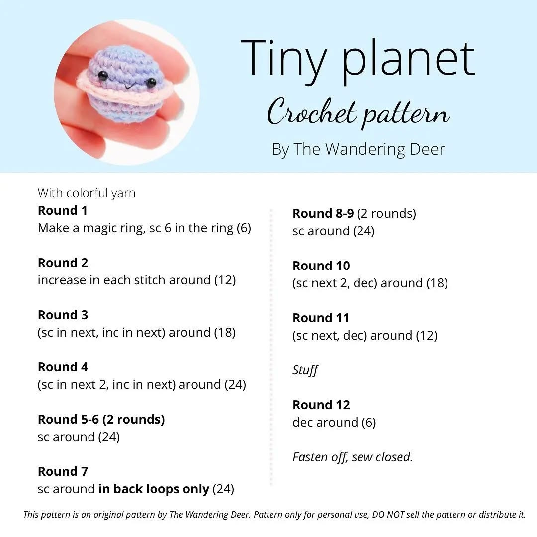 Crochet Tiny Planet Pattern by The Wandering Deer