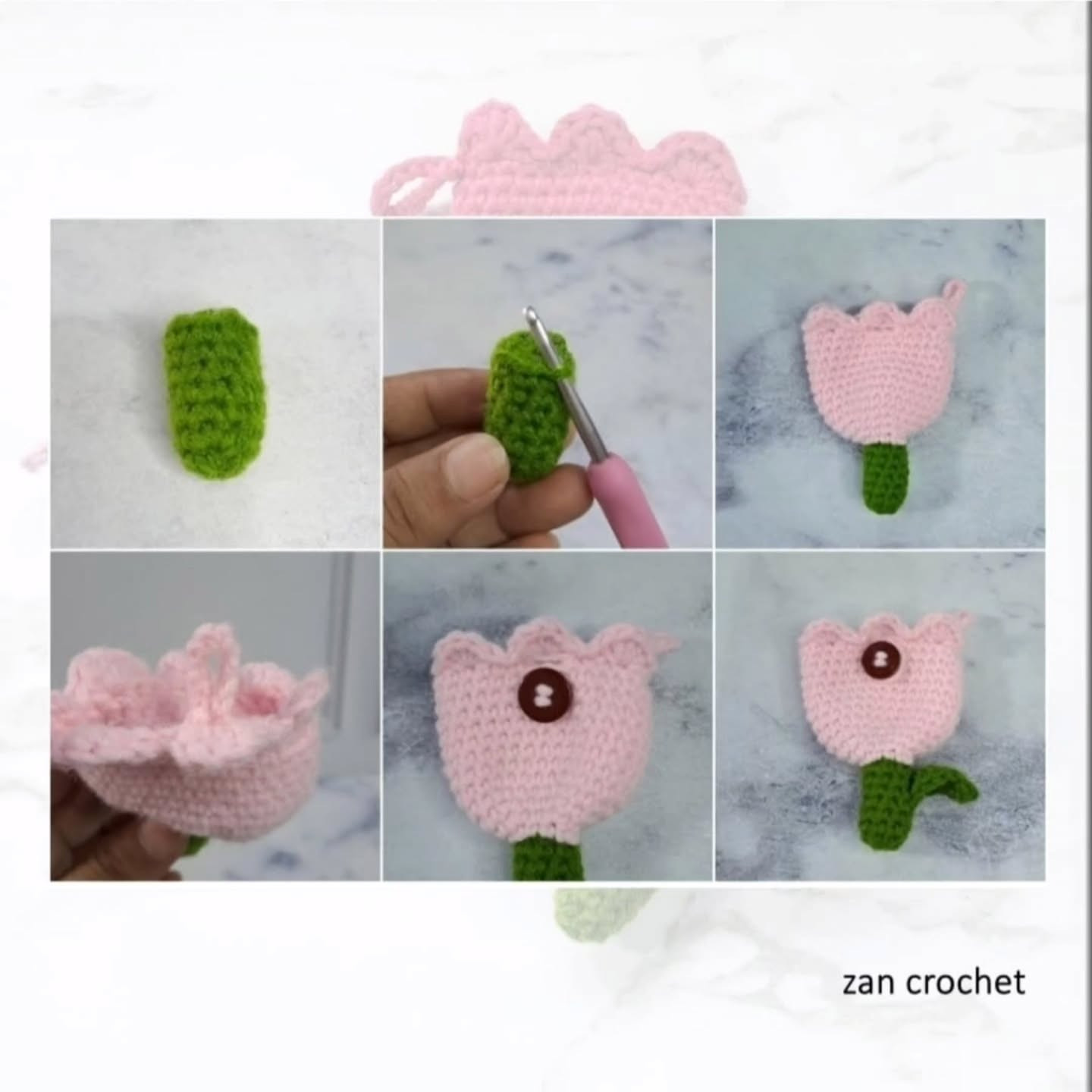 Crochet Tulip Airpod Pouch Pattern - Free Tutorial Available