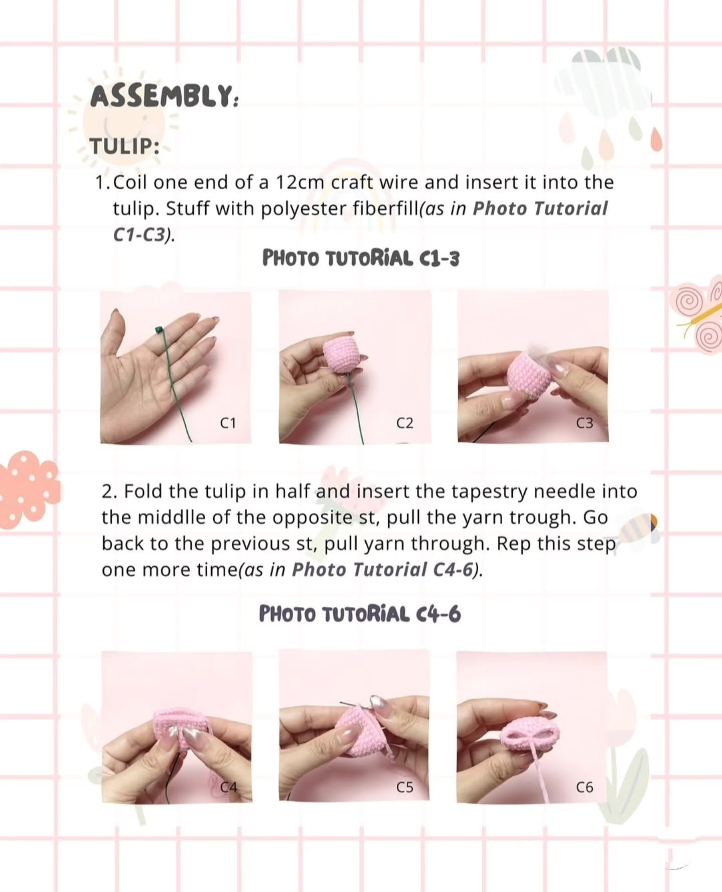 Crochet Tulip Flowers in a Pot Pattern for Beginners