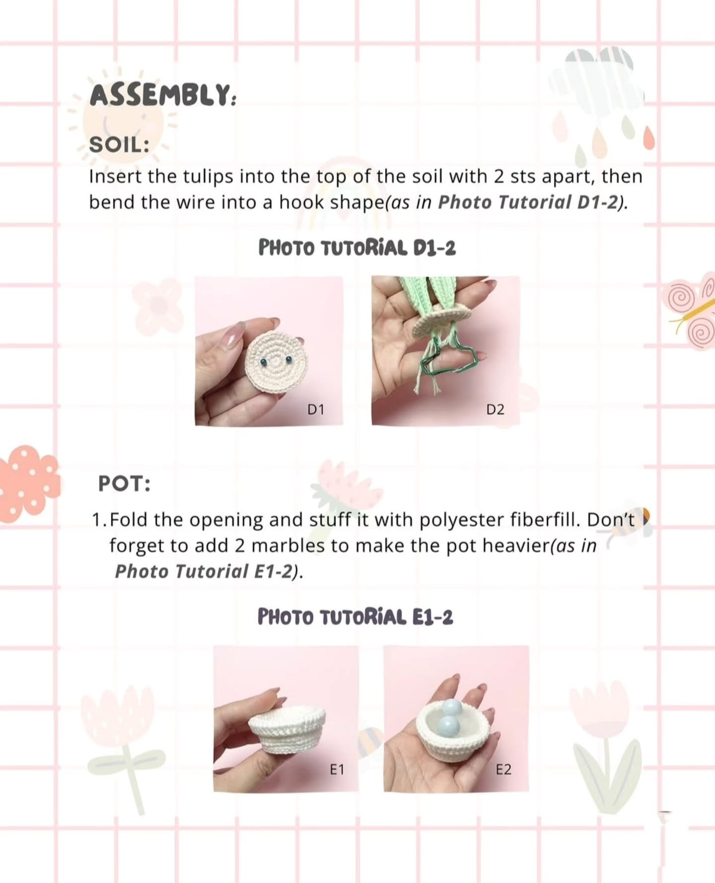 Crochet Tulip Flowers in a Pot Pattern for Beginners